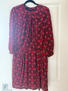 Gucci Red and Black Geometric Zip-Back Dress